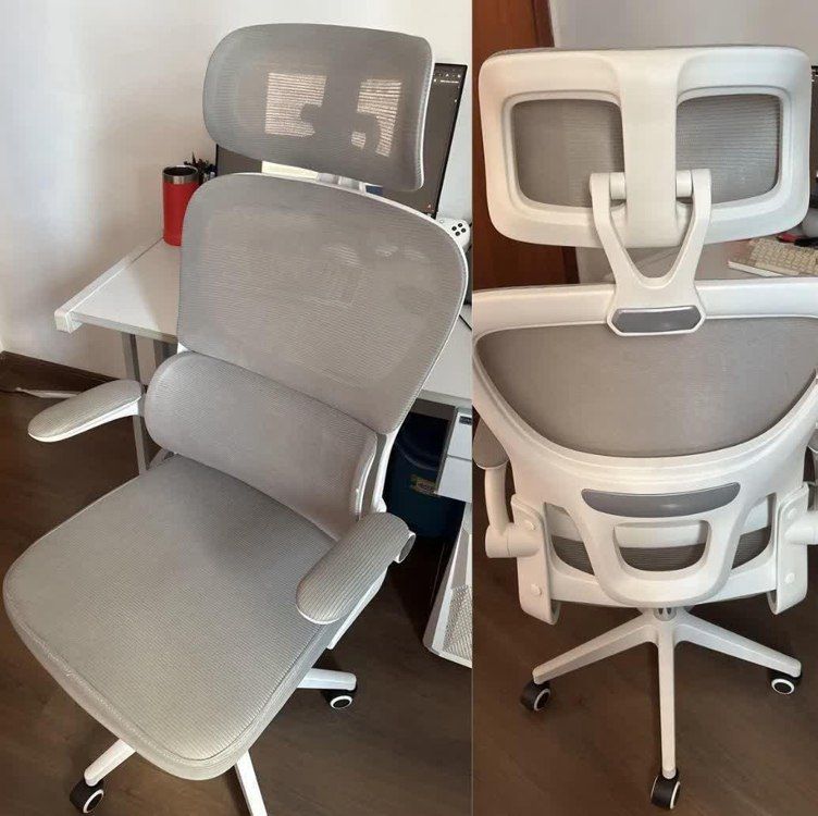 Cadeira escritório ergonômica g500 luvinco cor cinza com suporte lombar estofado Mmesh gerencial